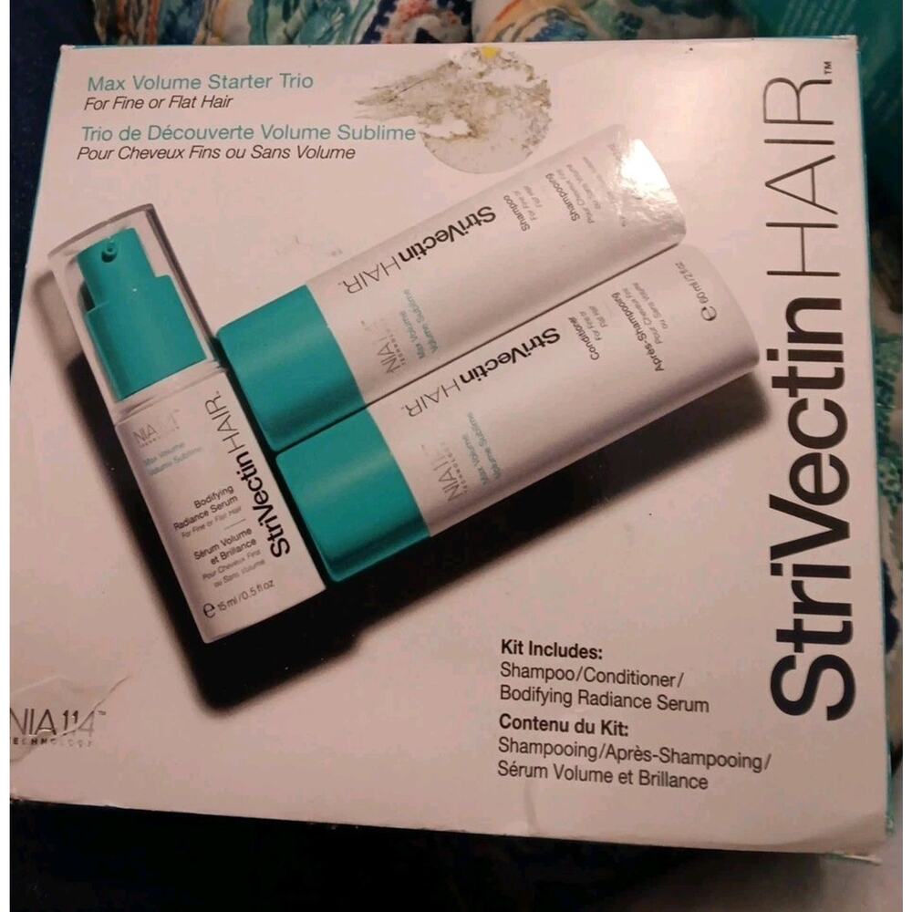 StriVectin Hair MAX VOLUME STARTER TRIO Shampoo Conditioner 2 oz Ea SERUM 0.5 oz